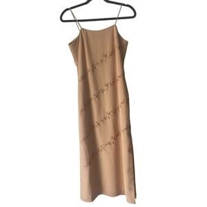 Ensembles Y2k  Juniors Size 5 Beige Embroidered Floral Fairy Maxi Dress